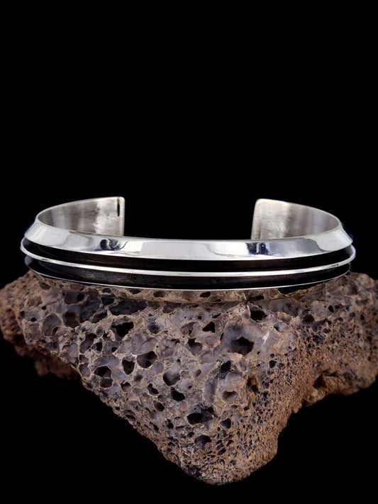 Heavy Native American Sterling Silver Cuff Bracelet