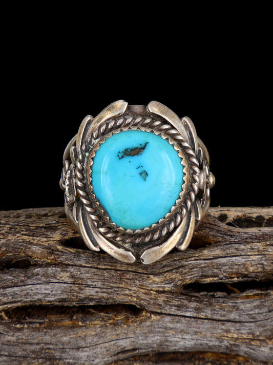 Vintage Sterling Silver Turquoise Ring, Size 9 1/2