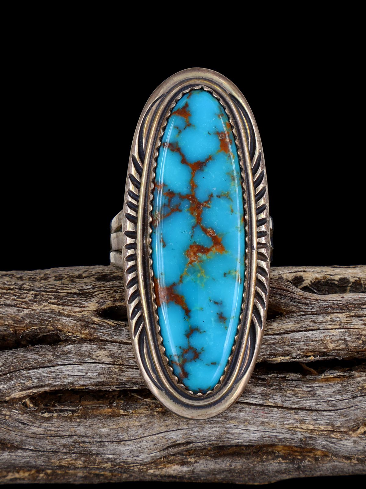 Vintage Sterling Silver Turquoise Ring, Size 8