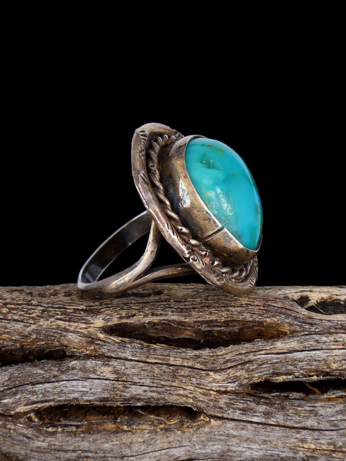 Vintage Sterling Silver Turquoise Ring, Size 6