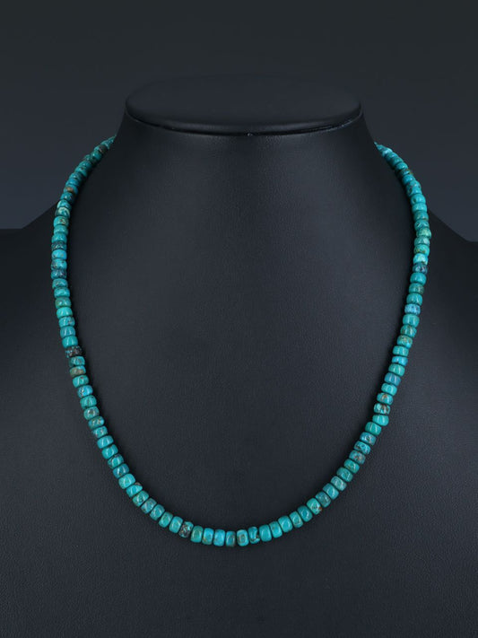 18" Single Strand Cloud Mountain Turquoise Necklace