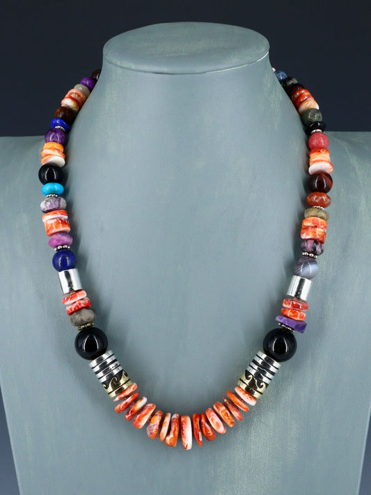 Navajo 21" Spiny Oyster Large Single Strand Beaded Necklace