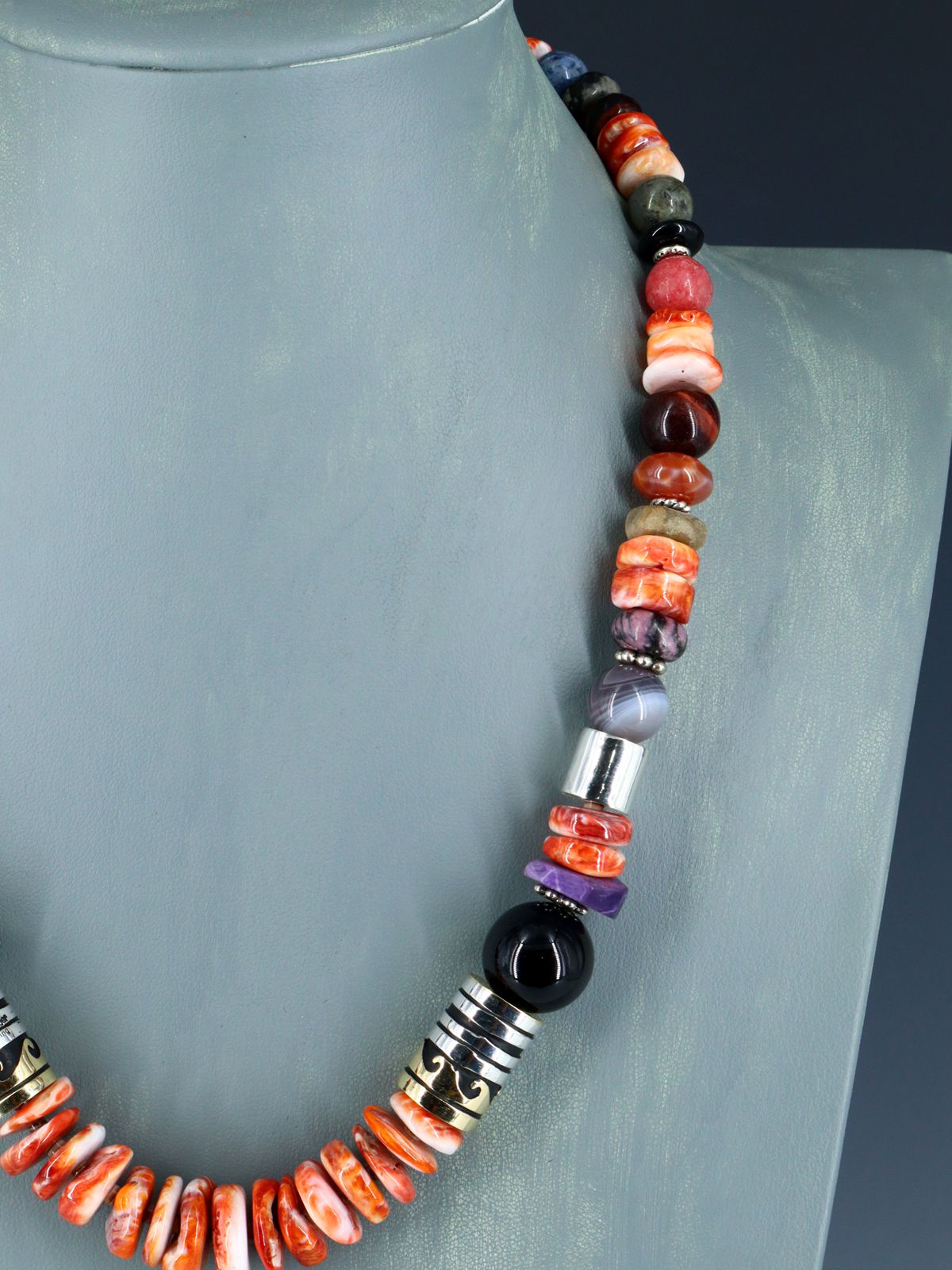 Navajo 21" Spiny Oyster Large Single Strand Beaded Necklace