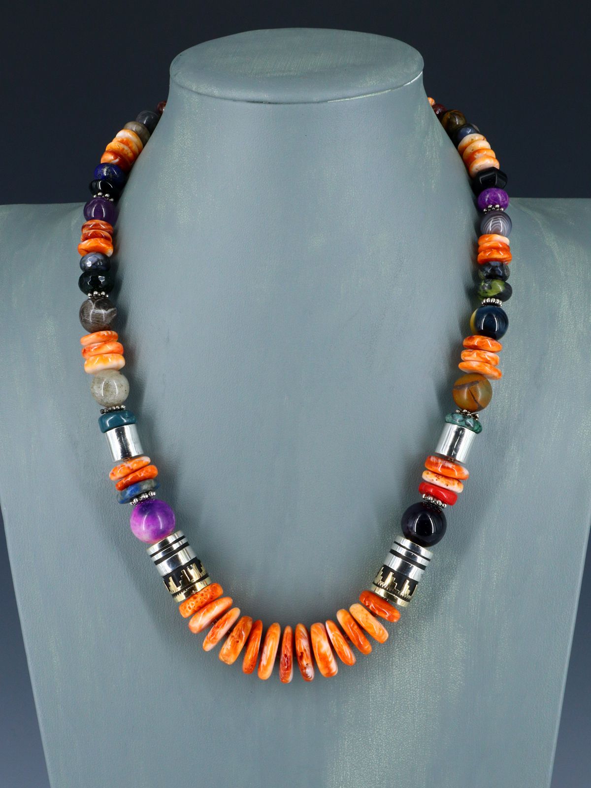 Navajo 21" Spiny Oyster Large Single Strand Beaded Necklace
