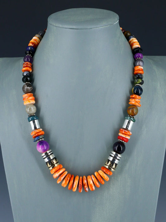 Navajo 21" Spiny Oyster Large Single Strand Beaded Necklace