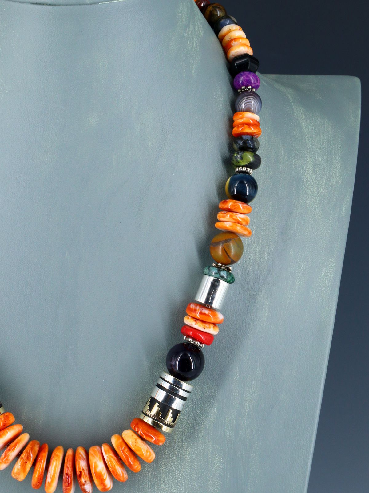Navajo 21" Spiny Oyster Large Single Strand Beaded Necklace
