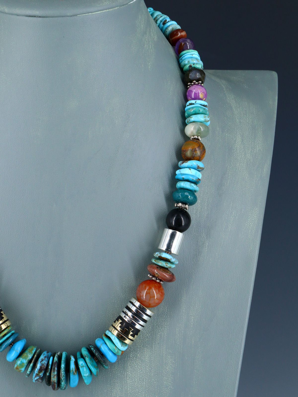 Navajo 21" Turquoise Large Single Strand Beaded Necklace