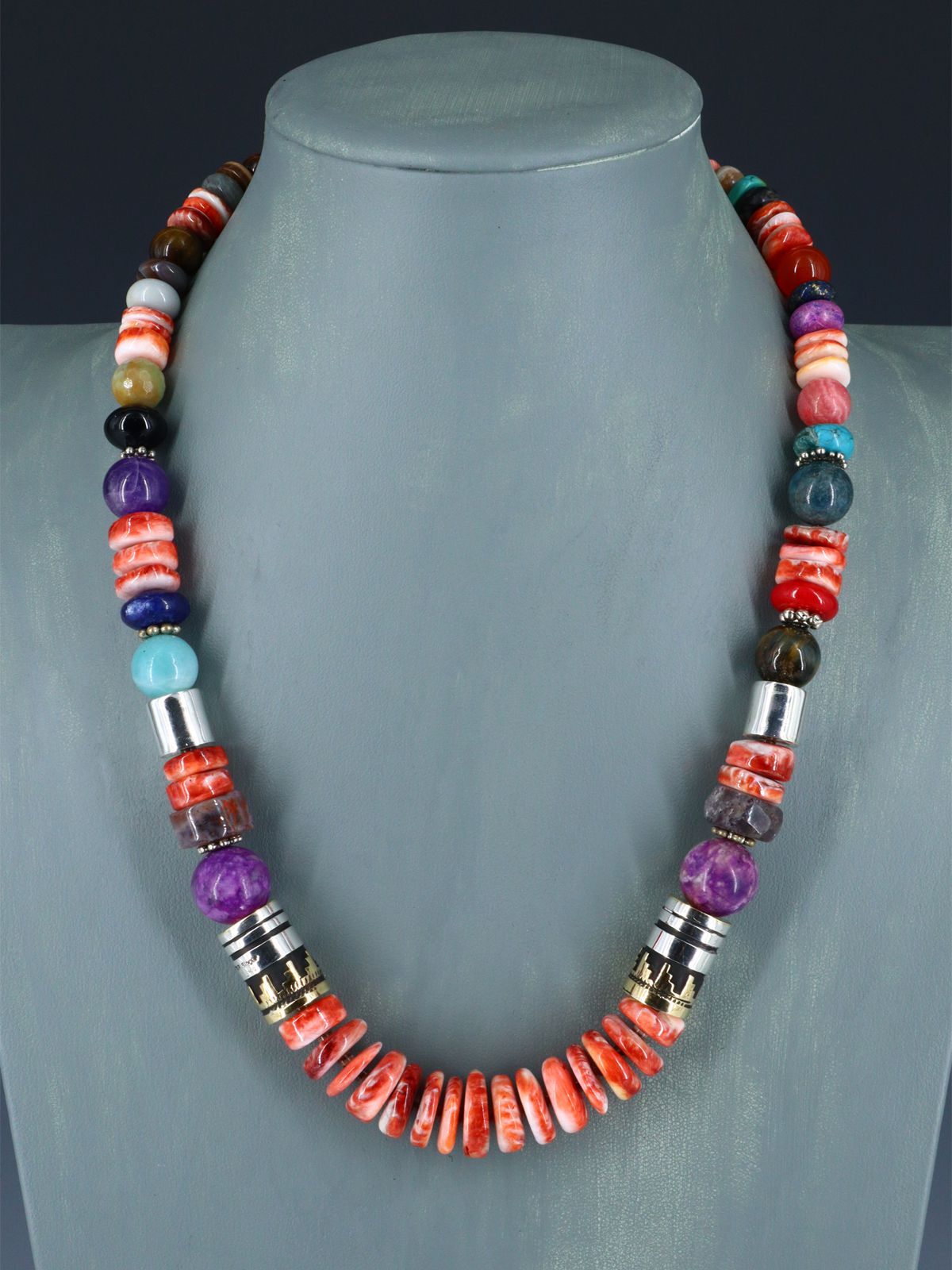 Navajo 21" Spiny Oyster Large Single Strand Beaded Necklace