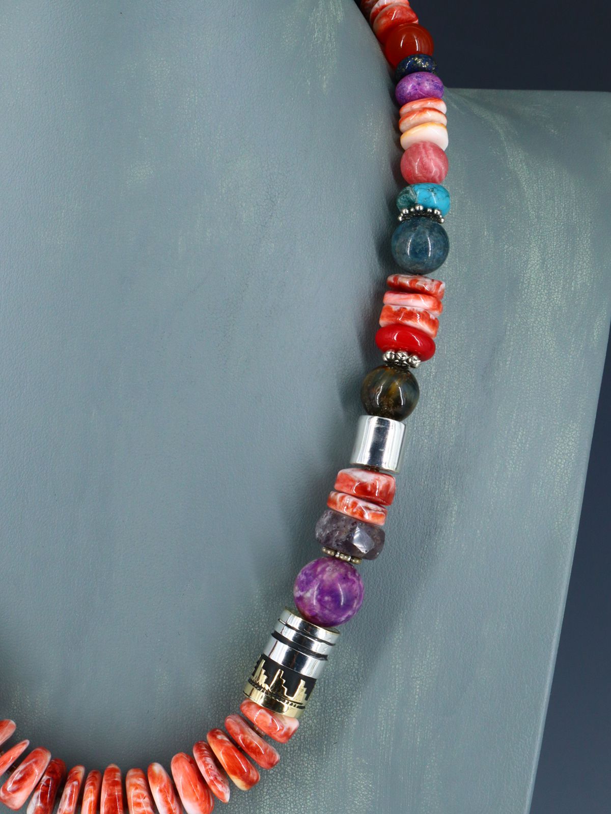 Navajo 21" Spiny Oyster Large Single Strand Beaded Necklace