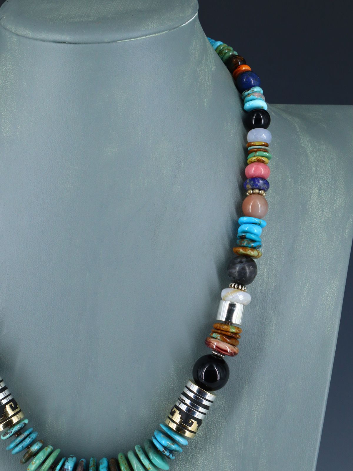 Navajo 21" Turquoise Large Single Strand Beaded Necklace