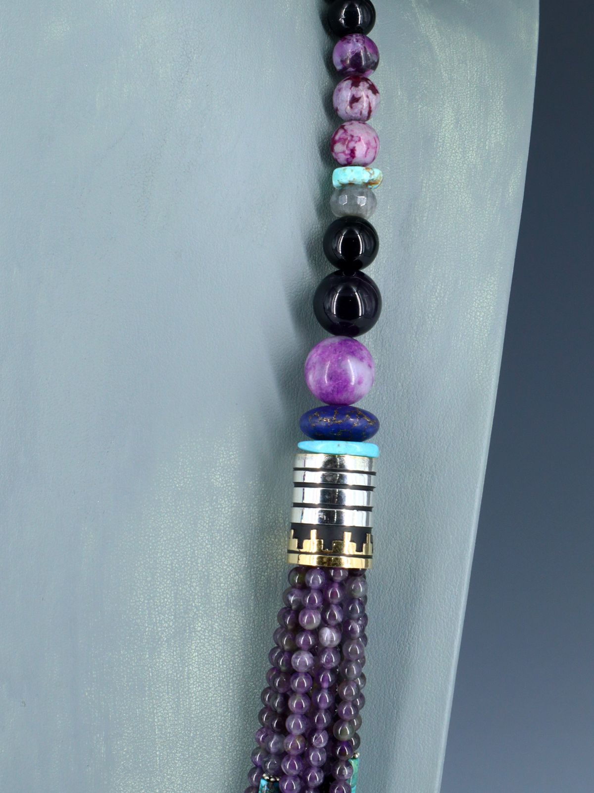 30" Navajo Amethyst Multi Strand Beaded Necklace