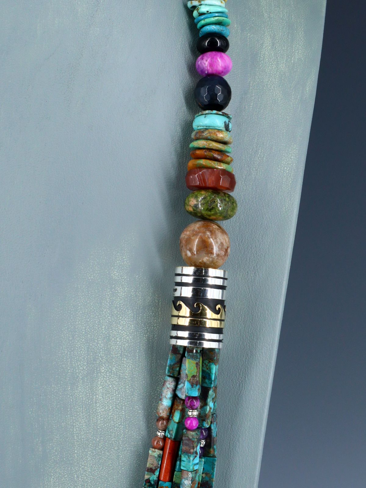 30" Navajo Turquoise Multi Strand Beaded Necklace