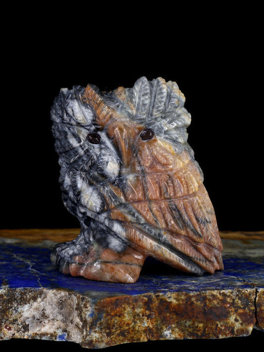 Picasso Marble Owl Zuni Fetish