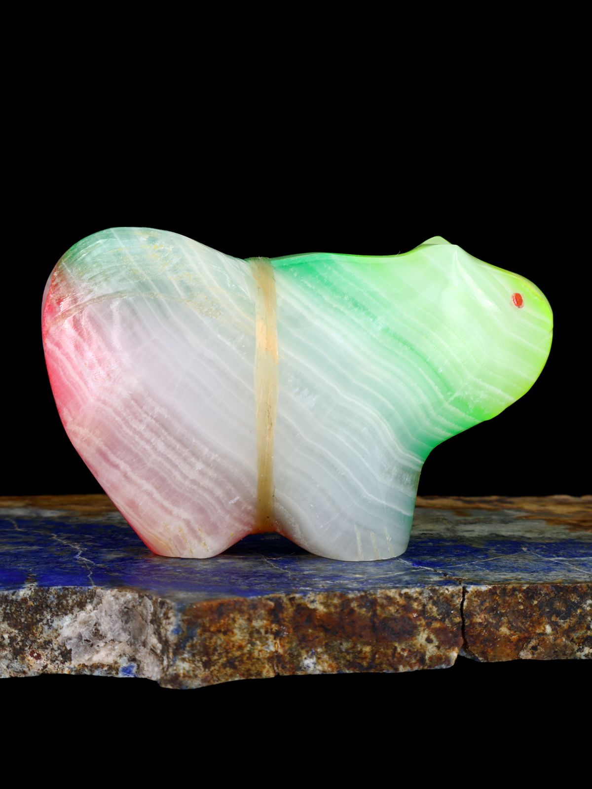 Dyed Calcite Bear Zuni Fetish