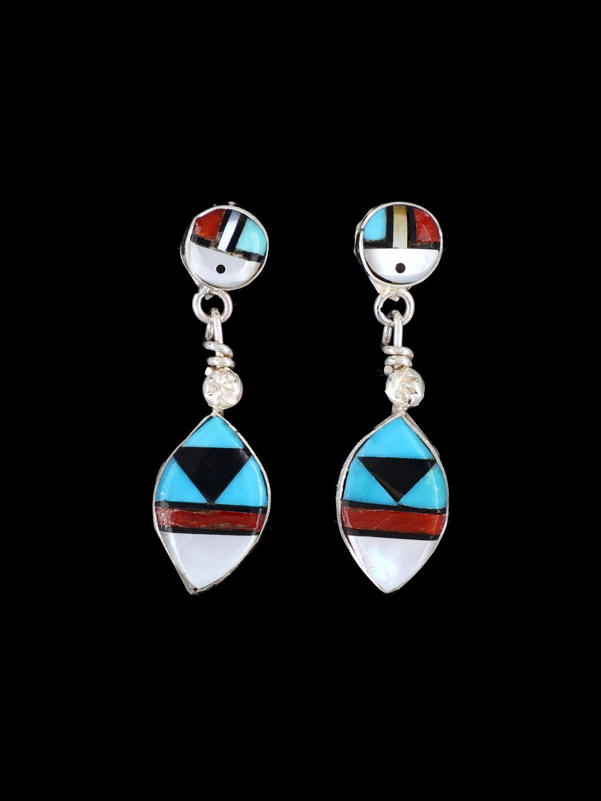 Zuni Inlay Sunface Post Earrings