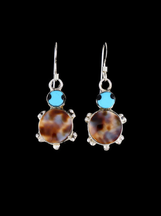 Zuni Jewelry Turquoise Turtle Dangle Earrings