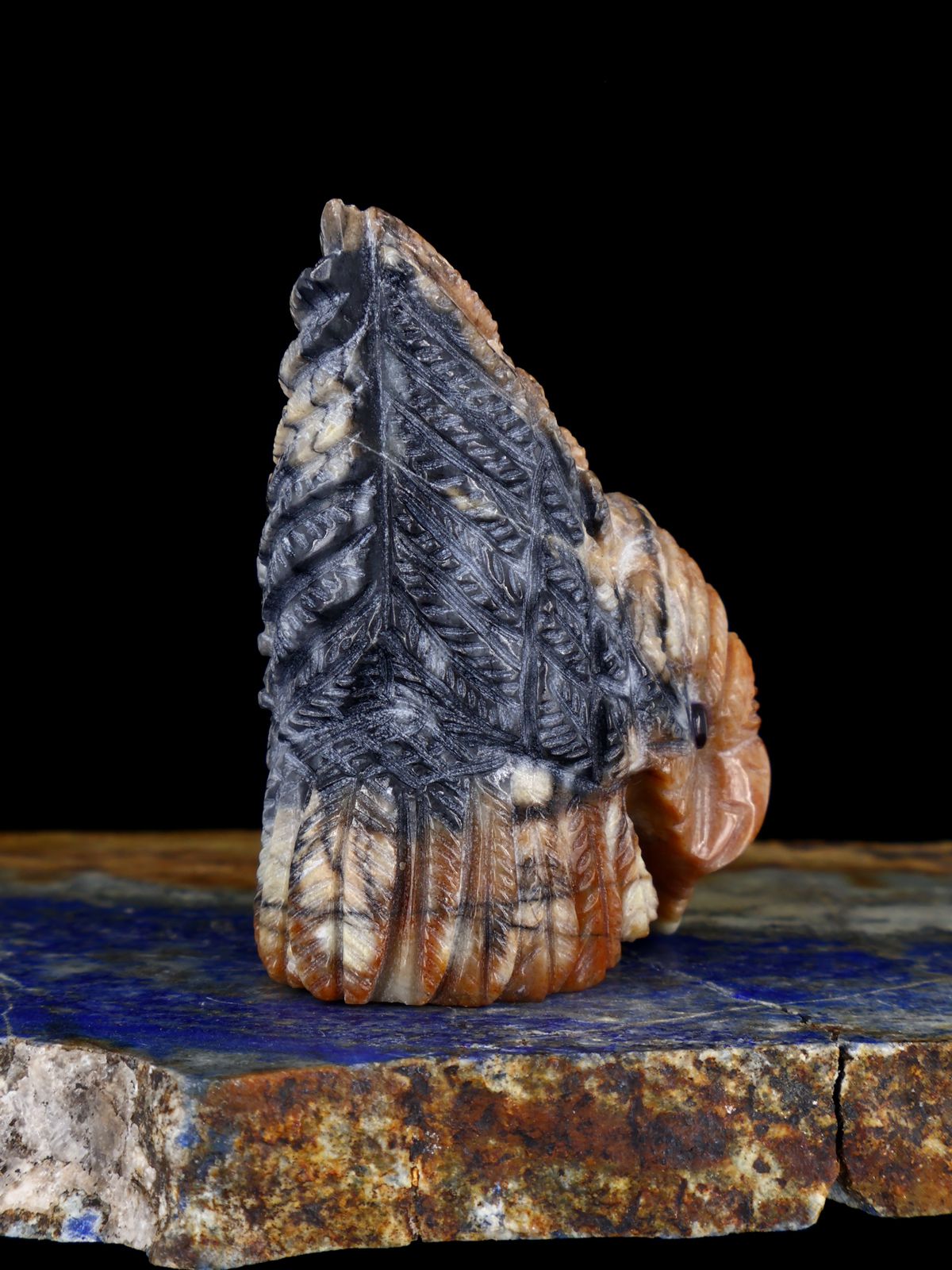 Picasso Marble Owl Zuni Fetish
