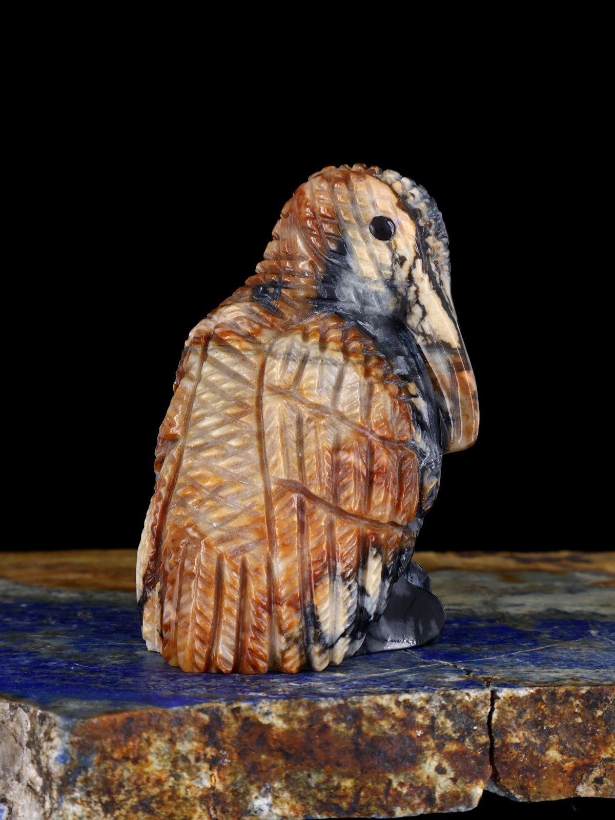 Picasso Marble Turkey Vulture Zuni Fetish