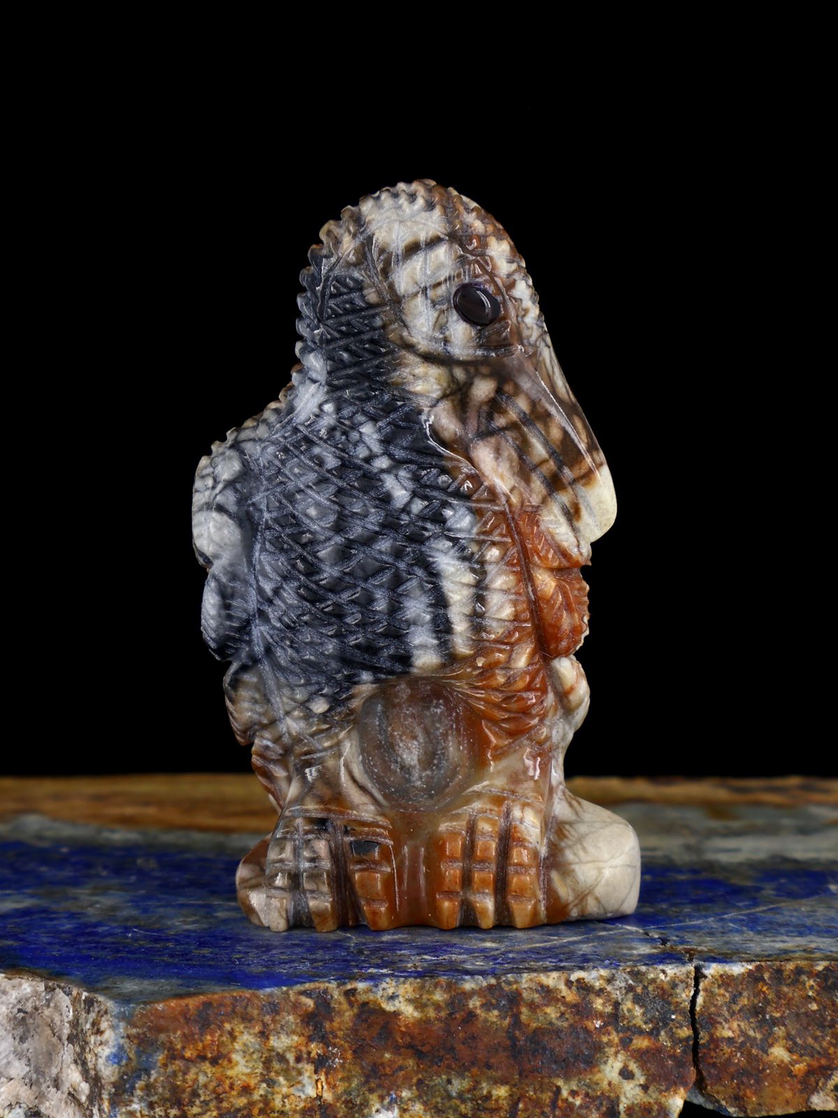 Picasso Marble Turkey Vulture Zuni Fetish
