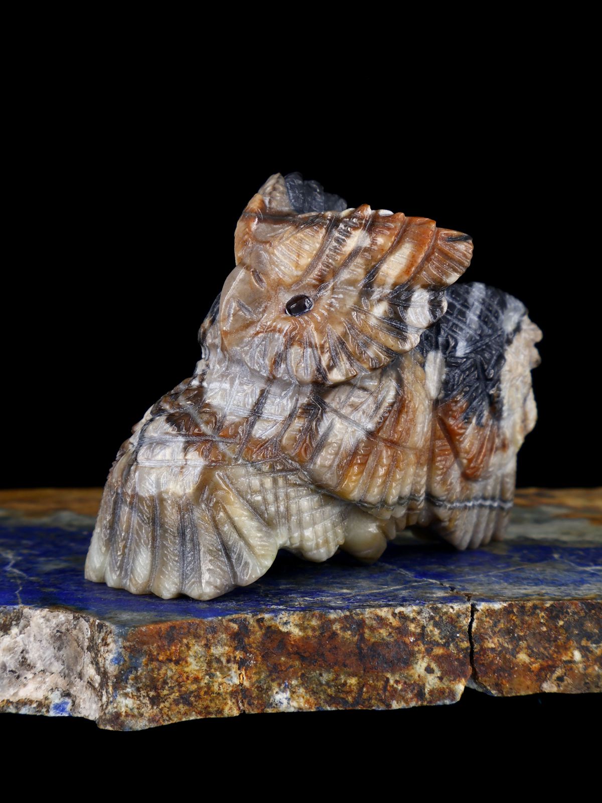Picasso Marble Owl Zuni Fetish