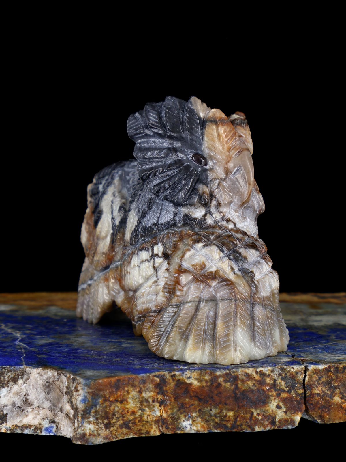 Picasso Marble Owl Zuni Fetish