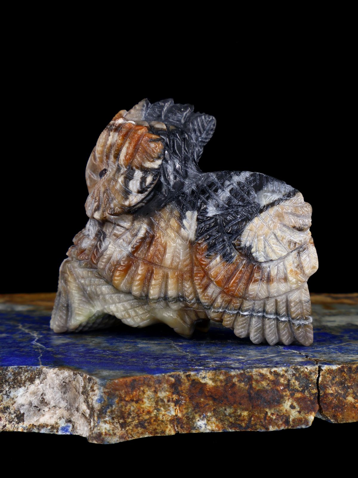 Picasso Marble Owl Zuni Fetish
