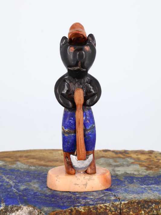 Black Marble Fire Safety Bear Zuni Fetish