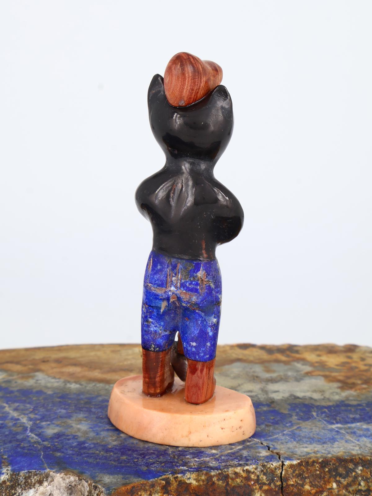 Black Marble Fire Safety Bear Zuni Fetish