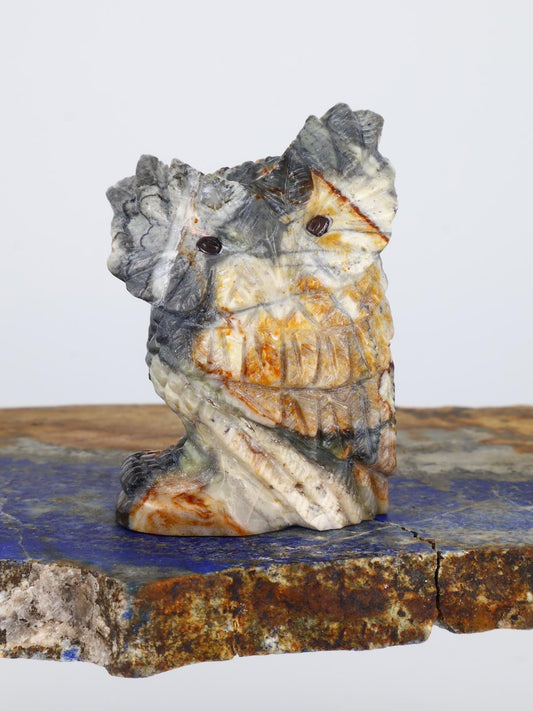 Picasso Marble Owl Zuni Fetish