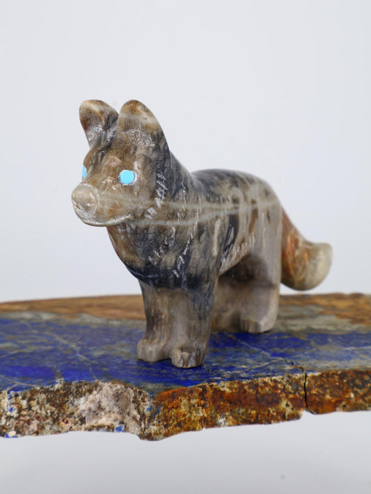 Picasso Marble Wolf Zuni Fetish