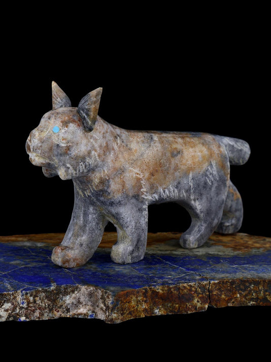 Picasso Marble Bobcat Zuni Fetish