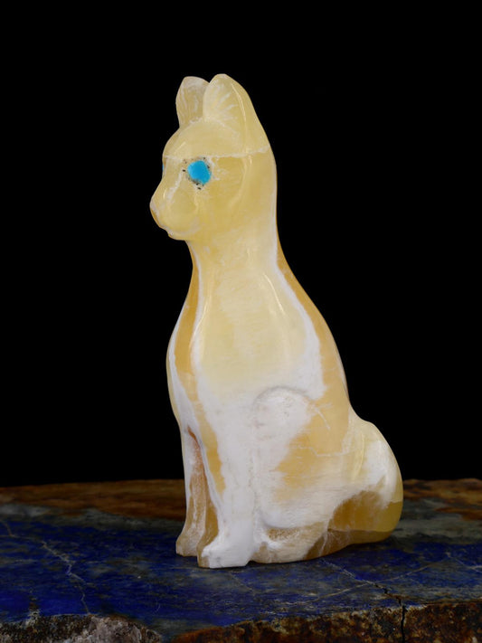Honey Onyx Cat Zuni Fetish