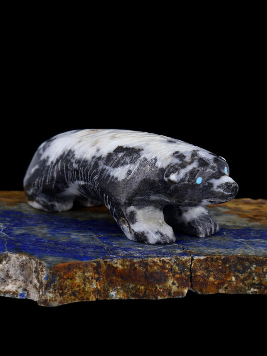 White Marble Bear Zuni Fetish