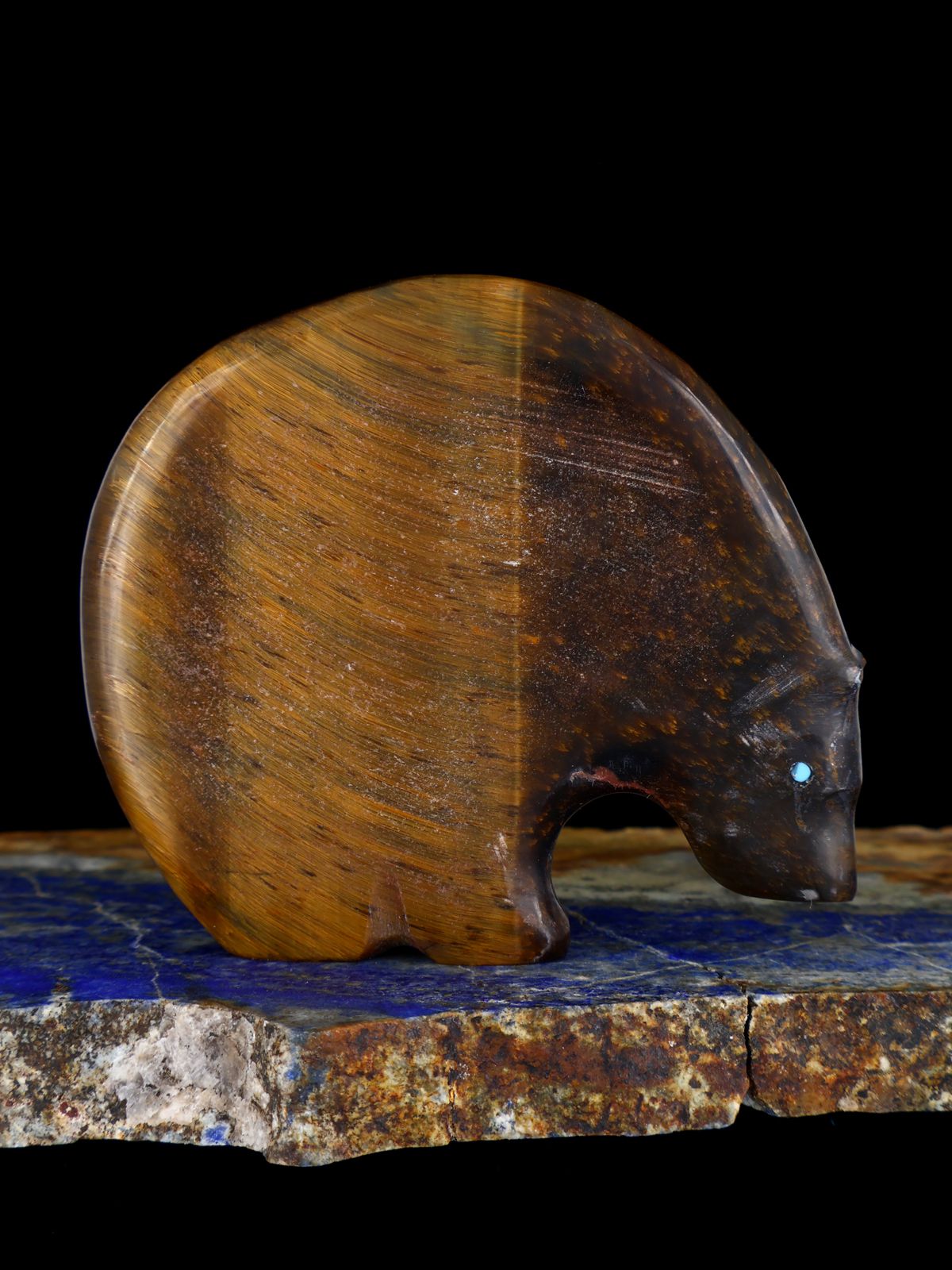 Tiger's Eye Medicine Bear Zuni Fetish